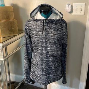 hyperwarm training pullover hoodie black & white large